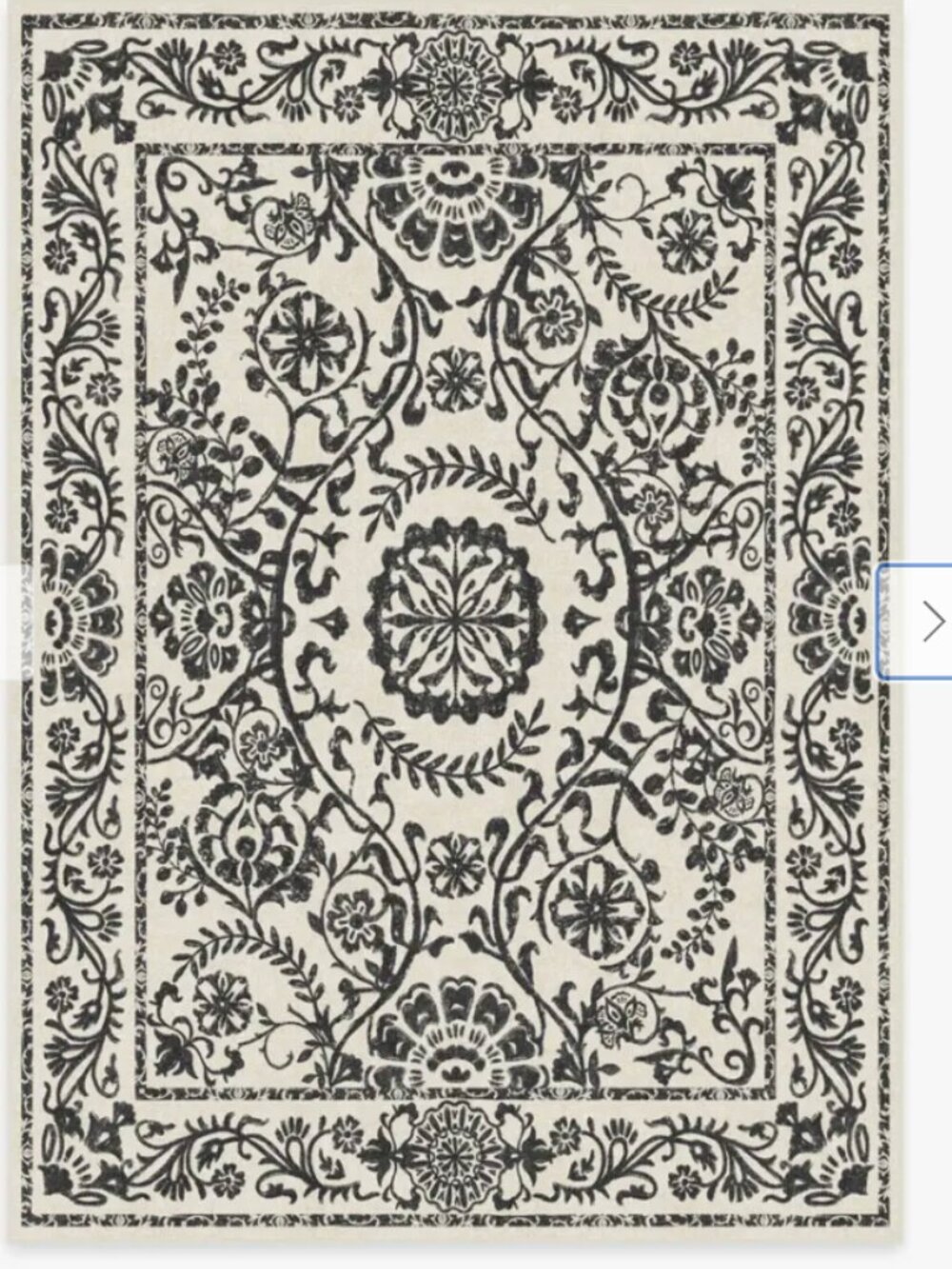 Ruggable rug - cover only - 5x7 - Delphina black and cream